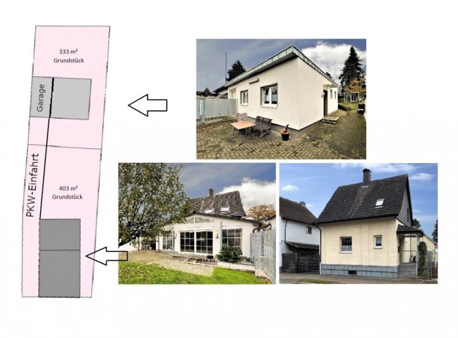 (2) Hier zun�chst ein �berblick �ber die Grundst�cksaufteilung des Angebotes Einfamilienhaus Bottrop / Eigen