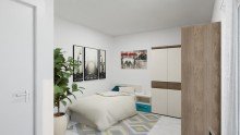 (14) Hier ein Einblick in das zweite Schlafzimmer der Wohnung iTH: Luxuri�s und nachhaltig - Neubau-Eigentumswohnung in bester Lage von Bottrop-Fuhlenbrock!