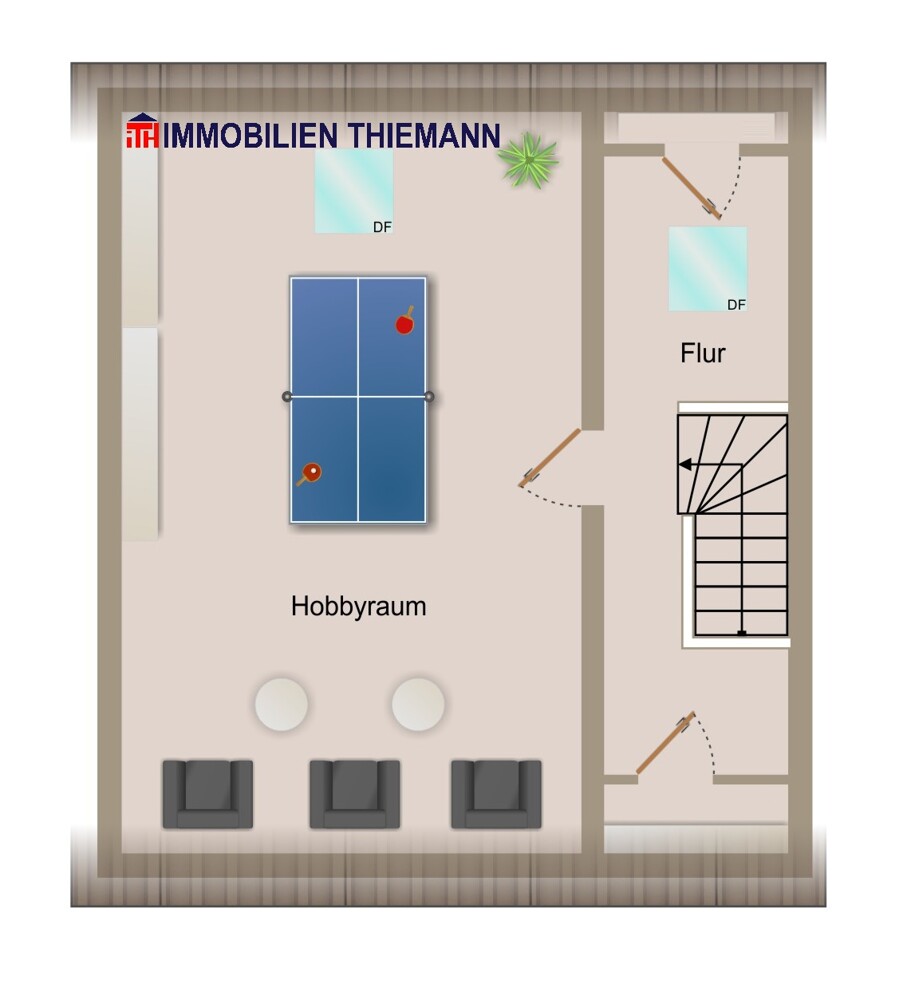 (35) Der Hausgrundriss im Dachgeschoss Reihenmittelhaus Oberhausen / Osterfeld-Ost