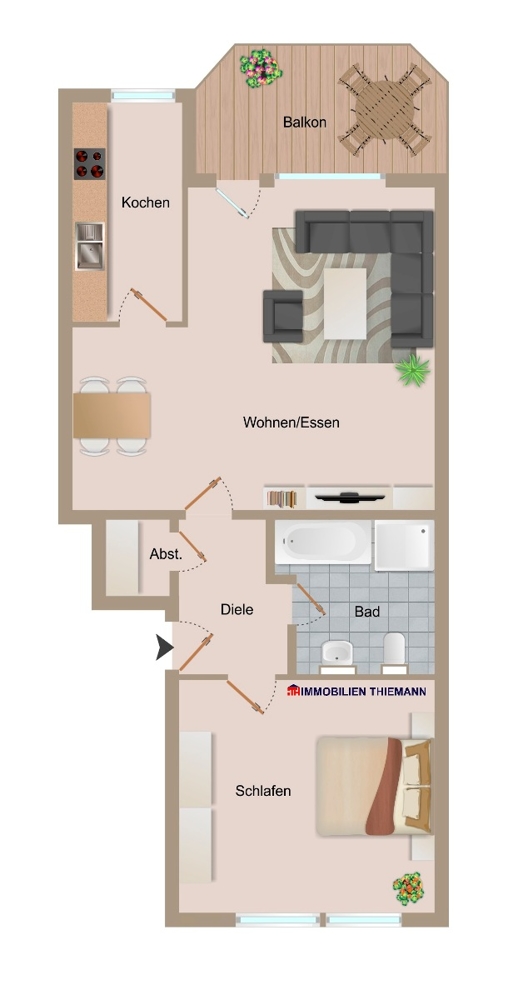 (20) Der Wohnungsgrundriss im Detail Etagenwohnung Bottrop / Stadtmitte