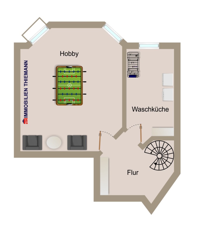(26) Der Wohnungsgrundriss im Souterrain Erdgeschosswohnung Oberhausen / Sterkrade-Mitte
