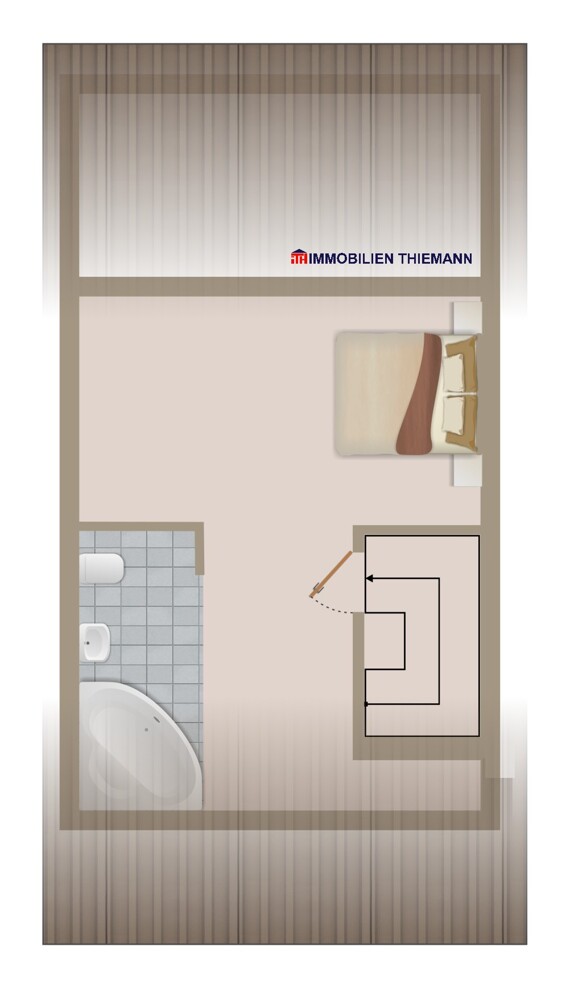 (39) Der Hausgrundriss im Dachgeschoss Reihenmittelhaus Bottrop / Welheim