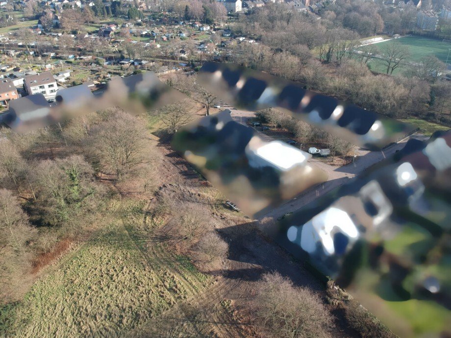 (2) Ein Blick aus der Vogelperspektive mit Grundst�cksanschluss an die angrenzende Siedlung Wohngrundst�ck Oberhausen