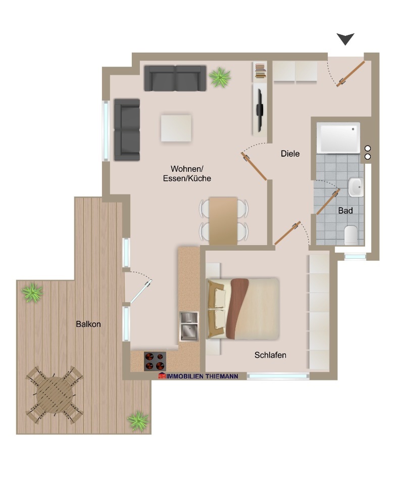 (28) Der Wohnungsgrundriss im Detail Etagenwohnung Bottrop / Grafenwald