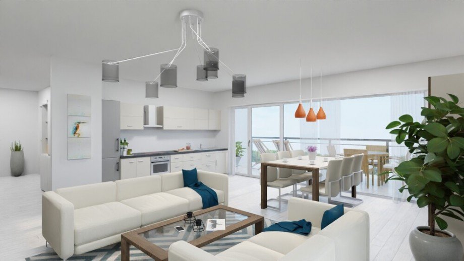 (8) Das Wohn- und Esszimmer aus einem anderen Blickwinkel Etagenwohnung Bottrop / Fuhlenbrock