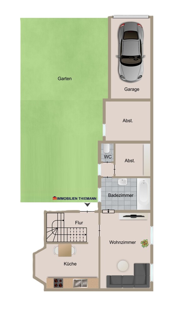 (27) Der Hausgrundriss im Erdgeschoss Doppelhaush�lfte Bottrop / Stadtmitte