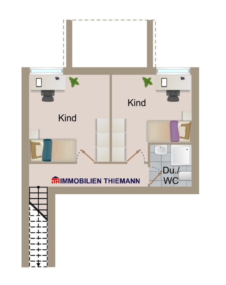 (21) Der Wohnungsgrundriss im Souterrain Erdgeschosswohnung Bottrop / Bottrop-Vonderort