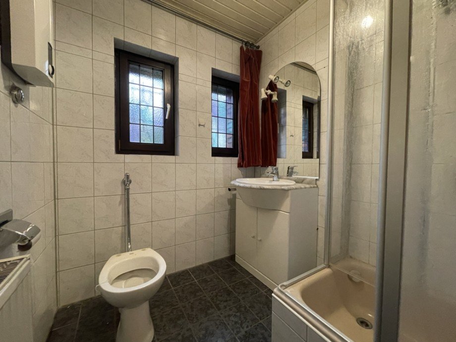 (5) Hier ein Blick in das G�ste WC (inkl. Dusche) im Erdgeschoss Einfamilienhaus Bottrop / Batenbrock