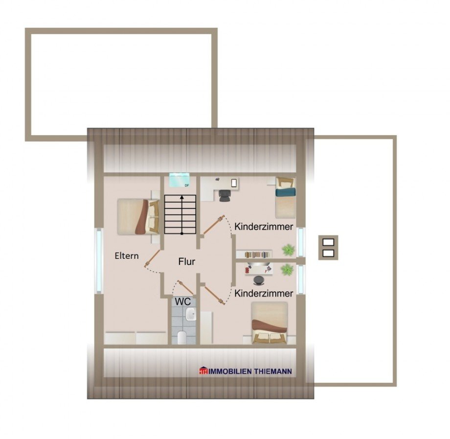 (32) Der Hausgrundriss im Dachgeschoss Einfamilienhaus Bottrop / Eigen