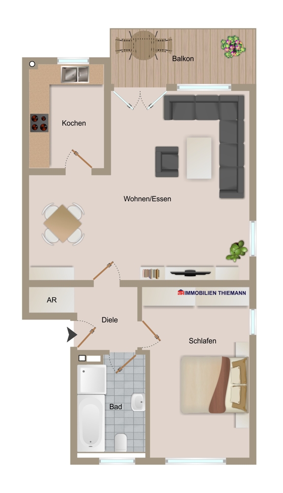 (26) Der Wohnungsgrundriss im Detail Etagenwohnung Bottrop / Fuhlenbrock