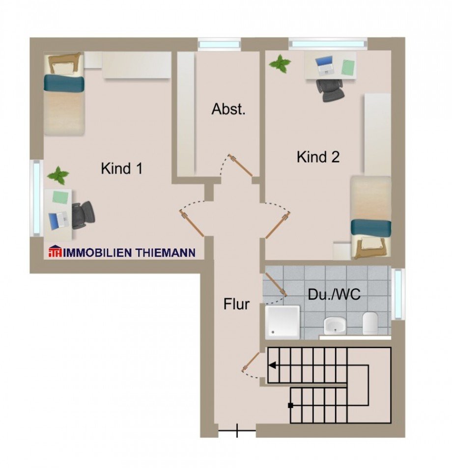 (25) Der Wohnungsgrundriss im Souterrain Erdgeschosswohnung Bottrop / Fuhlenbrock