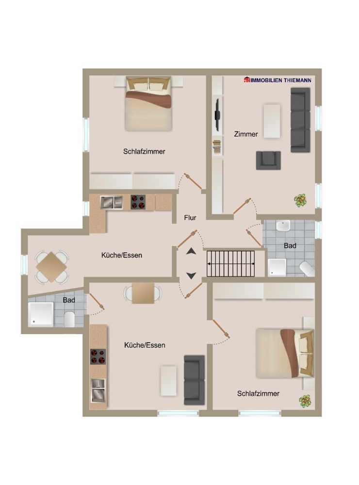 (49) Der Grundriss im Vorderhaus OG Haus Bottrop / Stadtmitte