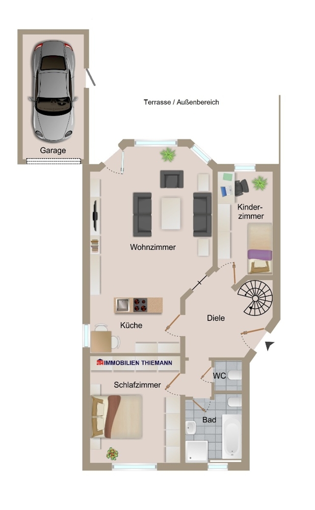 (25) Der Wohnungsgrundriss im Erdgeschoss Erdgeschosswohnung Oberhausen / Sterkrade-Mitte