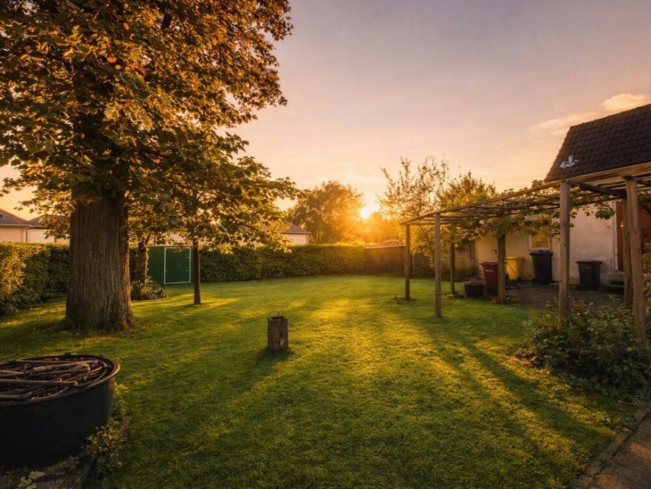 (25) Ein weiterer Blick auf das gro�z�gige Grundst�ck und den Anbaubereich Doppelhaush�lfte Bottrop / Stadtmitte