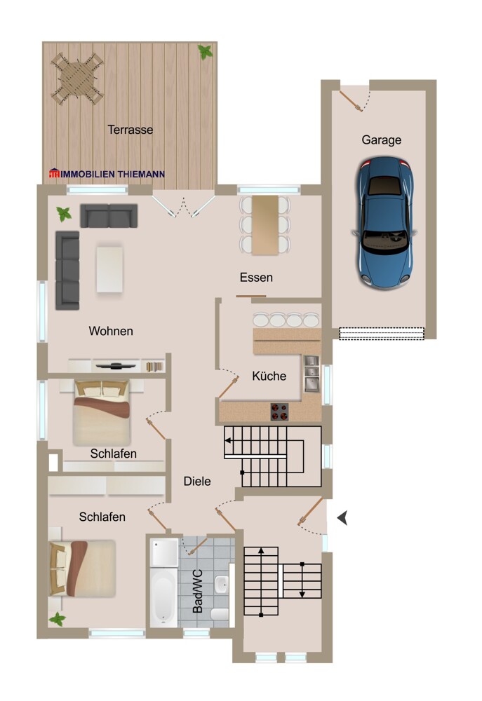 (24) Der Wohnungsgrundriss im Erdgeschoss Erdgeschosswohnung Bottrop / Fuhlenbrock