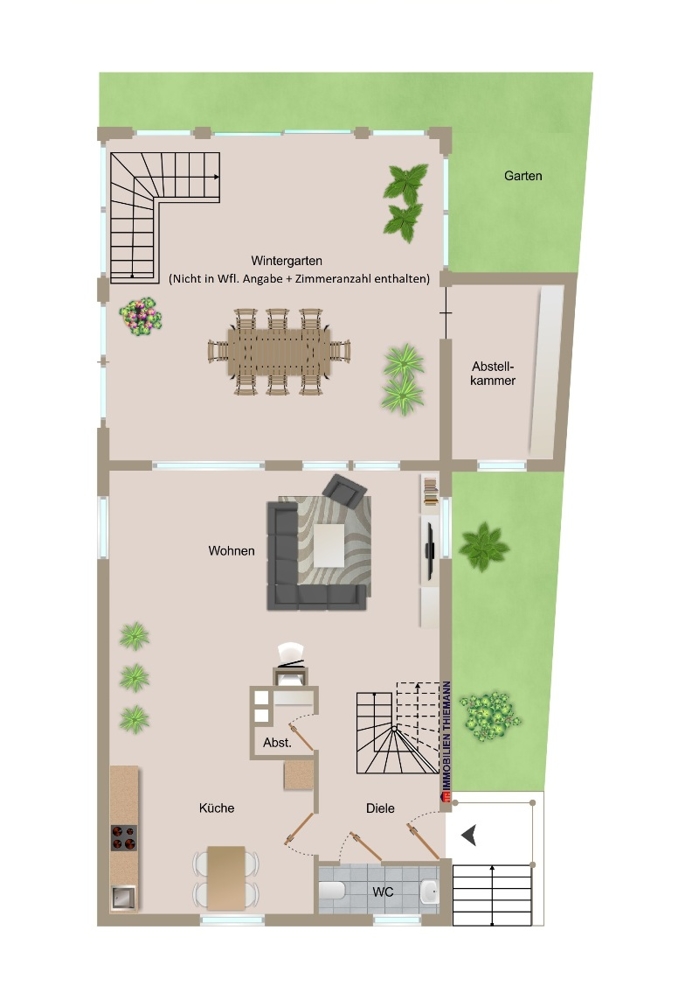 (44) Der Hausgrundriss im Erdgeschoss des EFH Einfamilienhaus Bottrop / Eigen