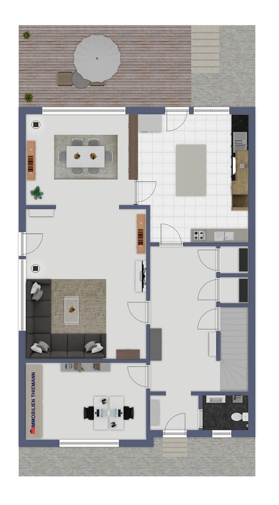 (37) Der Hausgrundriss im Erdgeschoss Doppelhaush�lfte Bottrop / Stadtmitte