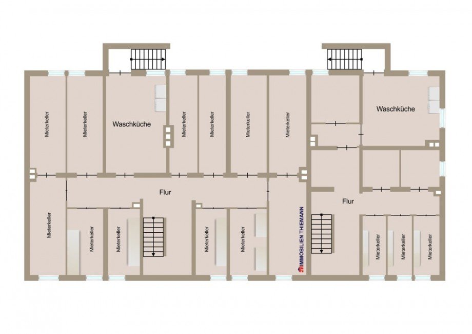 (27) Die Hausgrundrisse im Kellergeschoss Mehrfamilienhaus Bottrop / Batenbrock