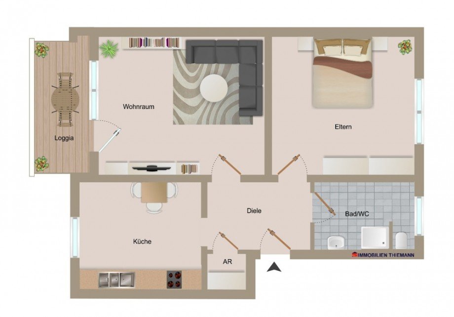 (18) Der Wohnungsgrundriss im Detail Etagenwohnung Bottrop / Stadtmitte