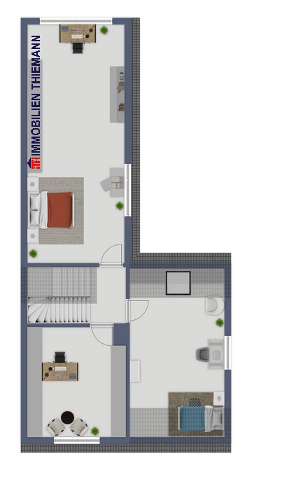 (42) Der Hausgrundriss im Obergeschoss Doppelhaush�lfte Bottrop / Batenbrock