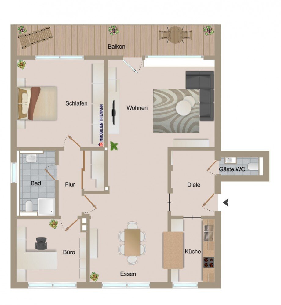 (25) Der Wohnungsgrundriss im Detail Etagenwohnung Bottrop