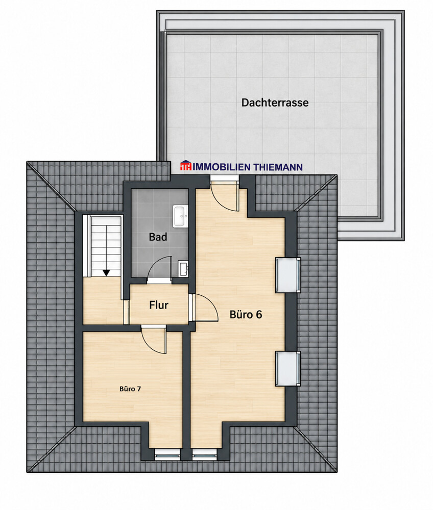 (51) Der Hausgrundriss im Dachgeschoss Zweifamilienhaus Bottrop / Kirchhellen