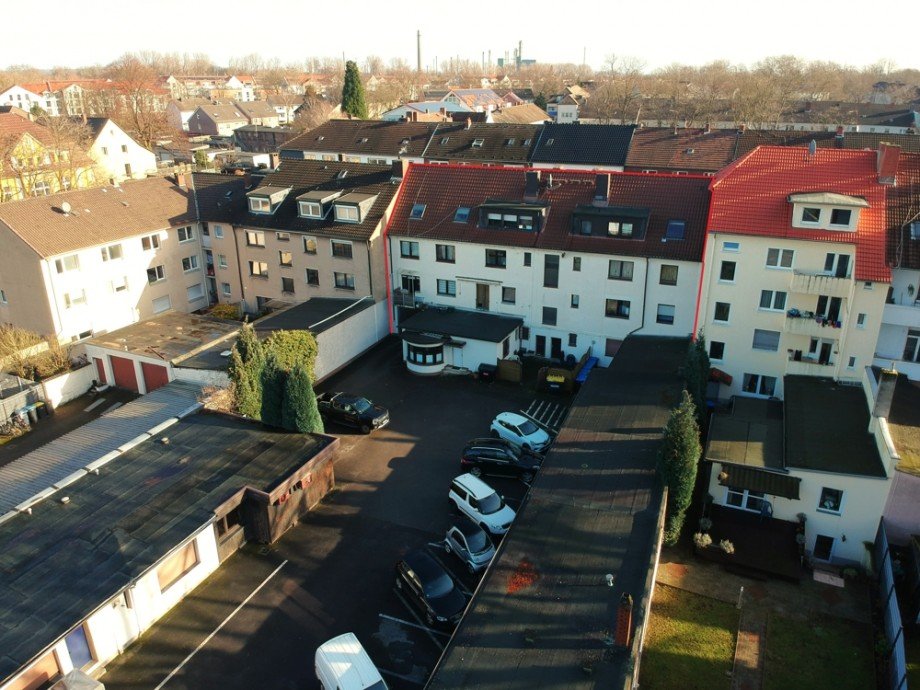 (5) Eine R�ckansicht des Wohngeb�udes aus der Vogelperspektive Haus Gelsenkirchen / Horst