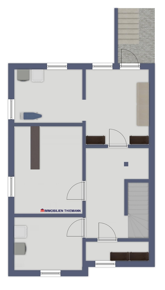 (36) Der Hausgrundriss im Kellergeschoss Doppelhaush�lfte Bottrop / Stadtmitte