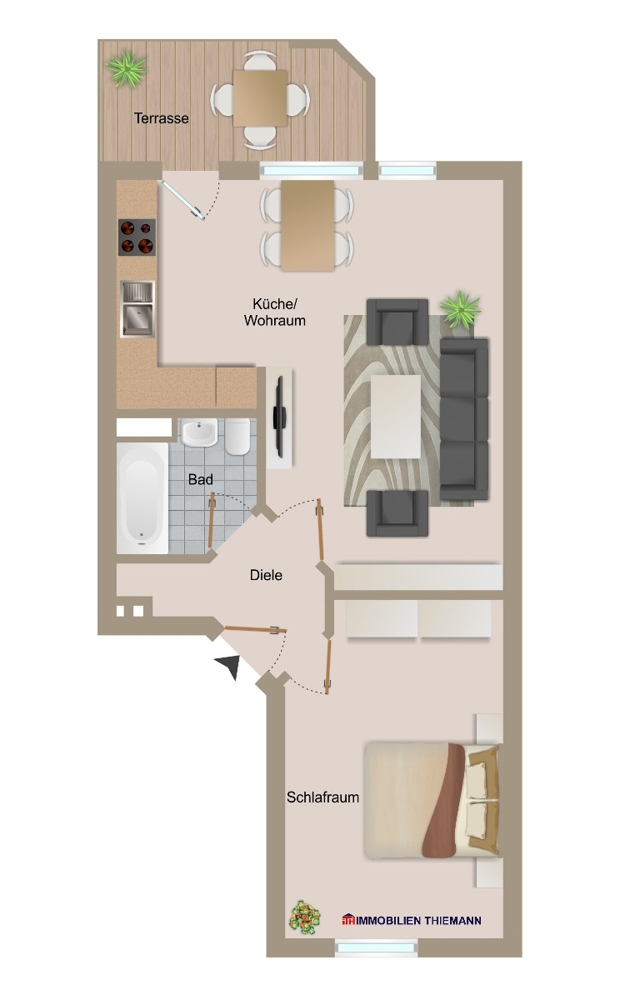 (19) Der Wohnungsgrundriss im Detail Etagenwohnung Bottrop / Boy