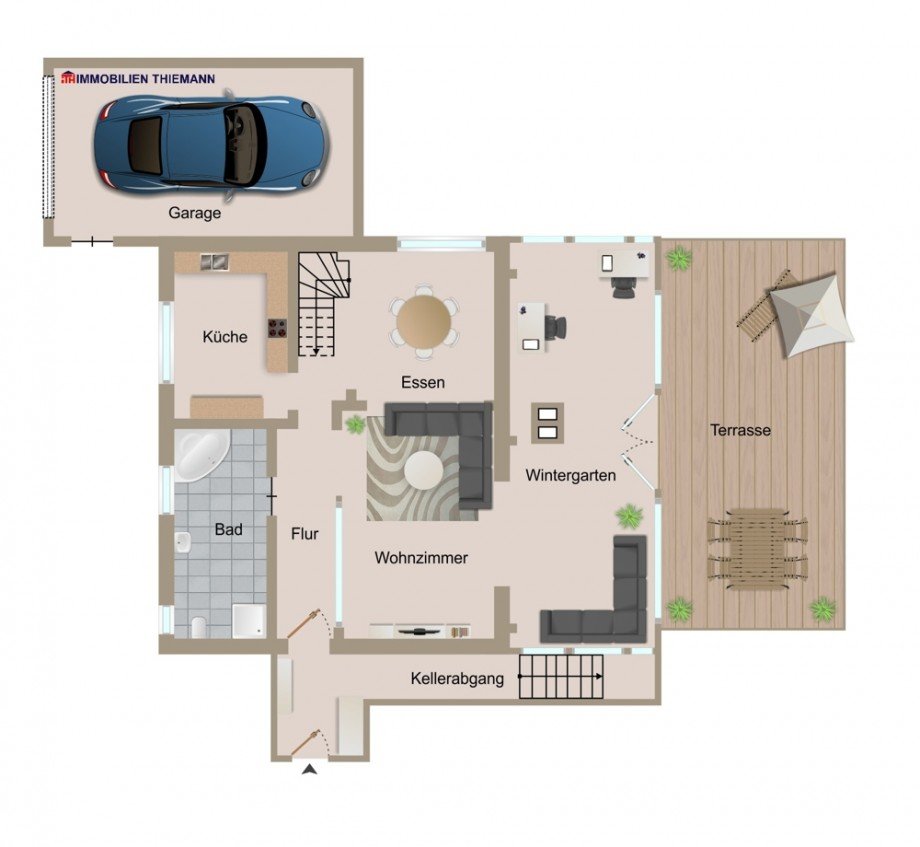 (31) Der Hausgrundriss im Erdgeschoss Einfamilienhaus Bottrop / Eigen