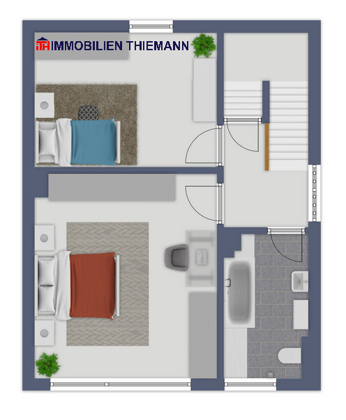 (39) Der Hausgrundriss im Obergeschoss Doppelhaush�lfte Oberhausen / Klosterhardt-Nord