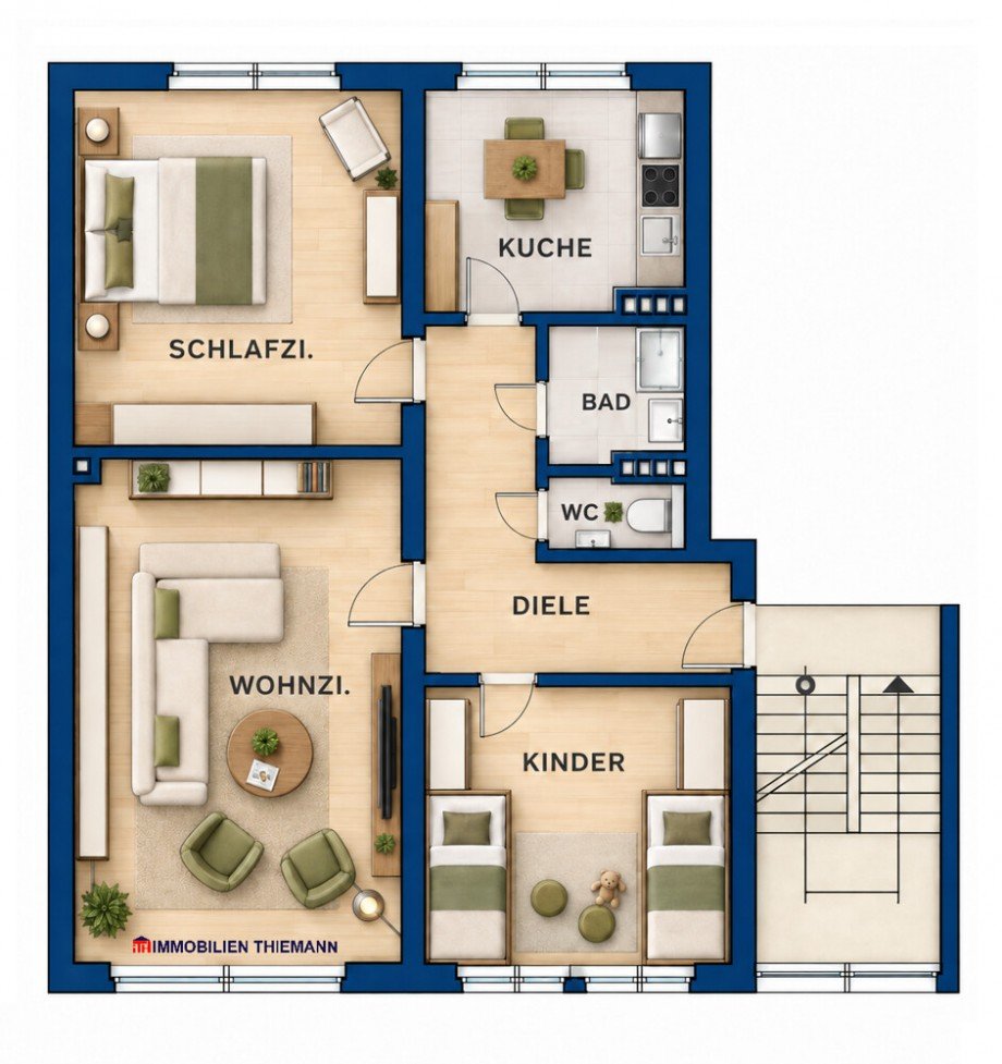 (25) Der Wohnungsgrundriss im Detail Etagenwohnung Bottrop / Batenbrock