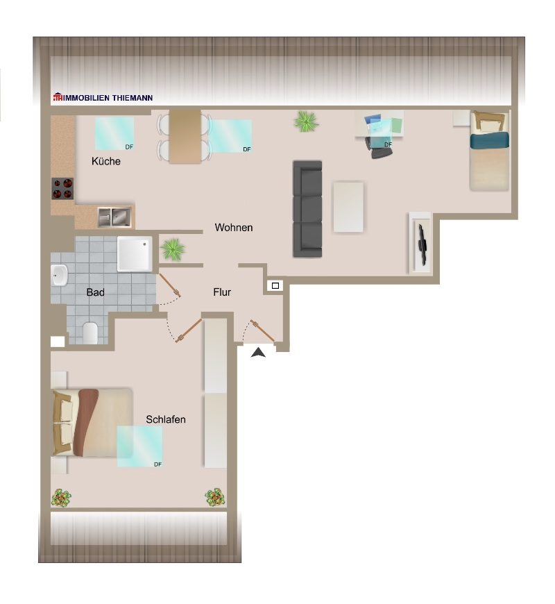(25) Der Wohnungsgrundriss im Detail Dachgeschosswohnung Oberhausen / Sterkrade-Mitte