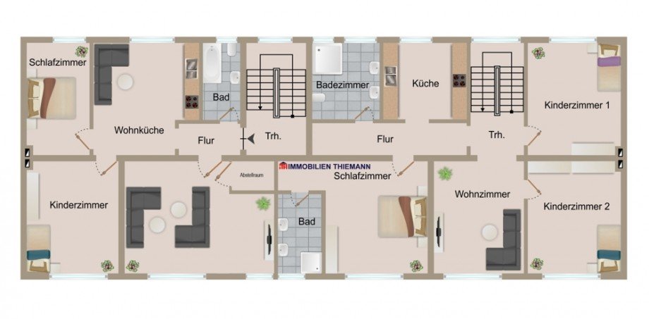 (44) Der Hausgrundriss im 1. Obergeschoss Haus Gelsenkirchen / Horst