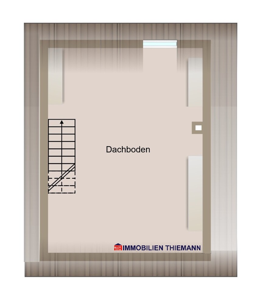 (36) Der Hausgrundriss im Dachgeschoss Reihenmittelhaus Bottrop / Fuhlenbrock