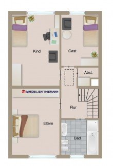 (44) Der Hausgrundriss im Obergeschoss *VERKAUFT*