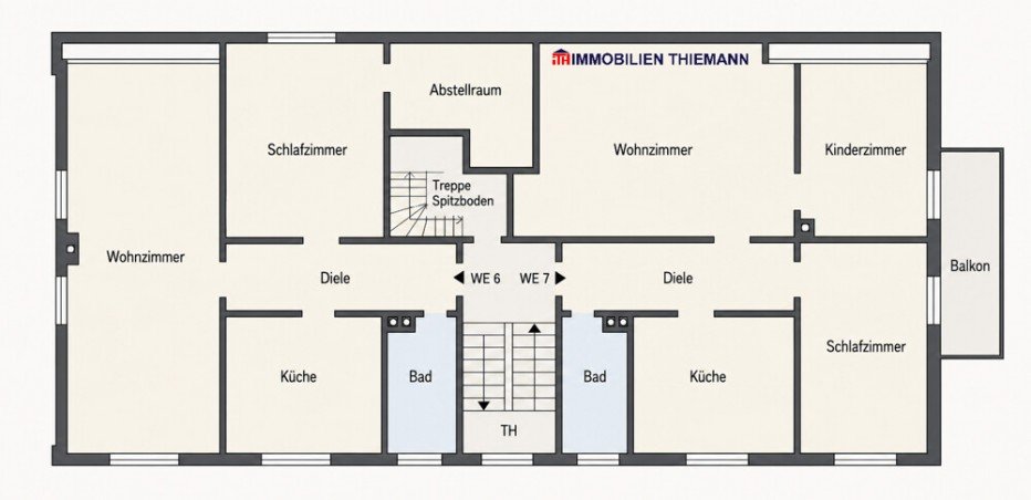 (50) Der Hausgrundriss im Dachgeschoss Mehrfamilienhaus Bottrop / Eigen
