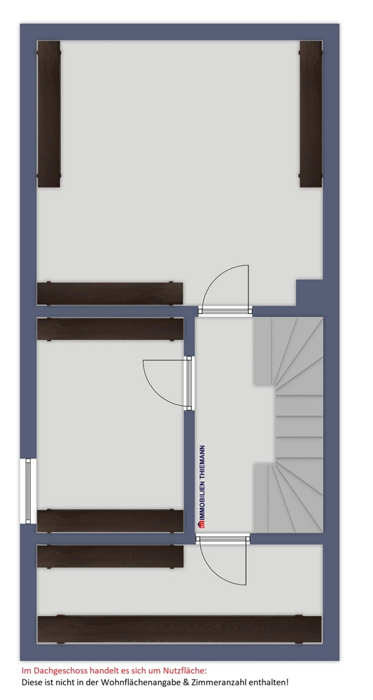(33) Der Hausgrundriss im Dachgeschoss Reiheneckhaus Bottrop / Fuhlenbrock