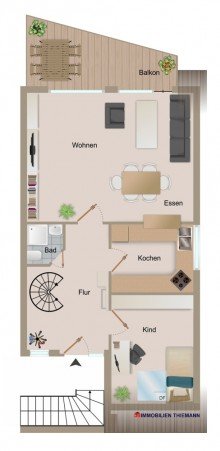 (29) Der Wohnungsgrundriss im Obergeschoss *VERKAUFT*