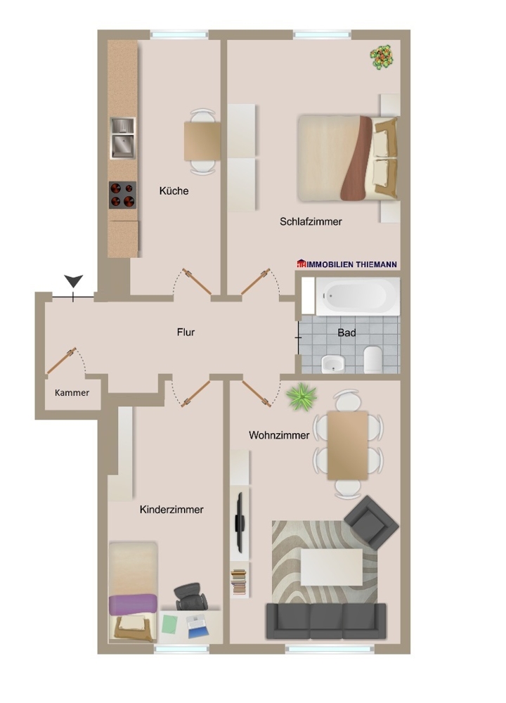 (23) Der Wohnungsgrundriss im Detail Etagenwohnung Bottrop / Boy