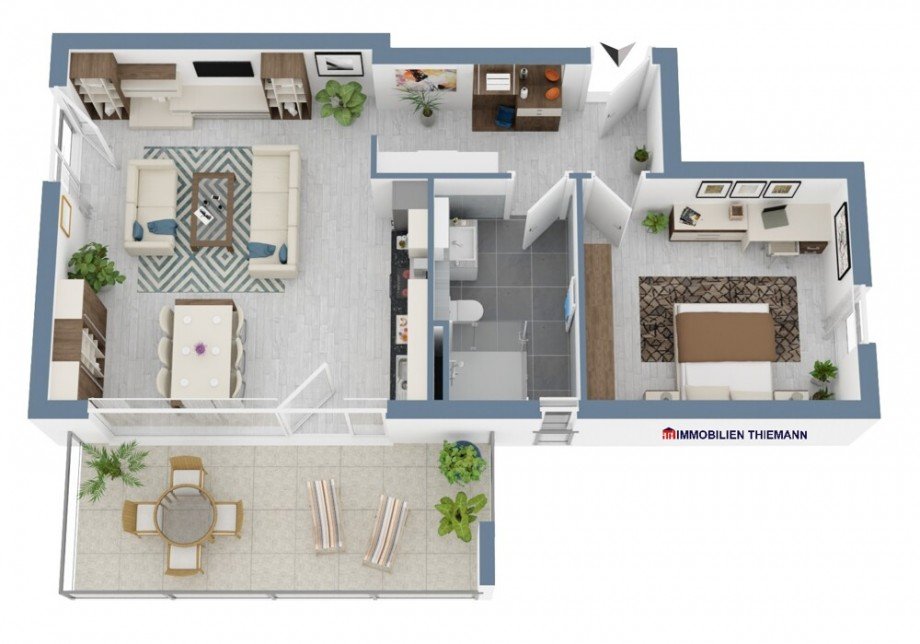 (15) Der Wohnungsrundriss im Detail (Whg. Nr. 4) Etagenwohnung Bottrop / Fuhlenbrock