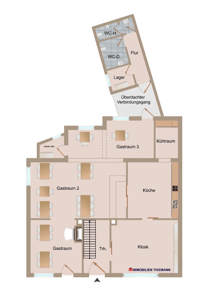 (48) Der Grundriss im Vorderhaus EG Haus Bottrop / Stadtmitte