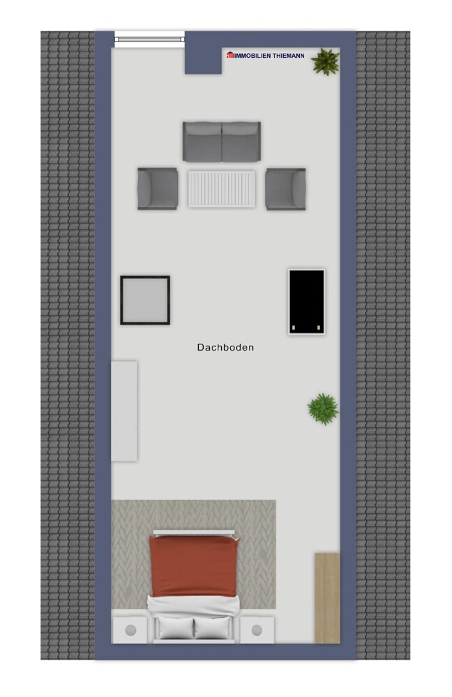 (46) Der Hausgrundriss im Spitzboden Einfamilienhaus Bottrop / Grafenwald