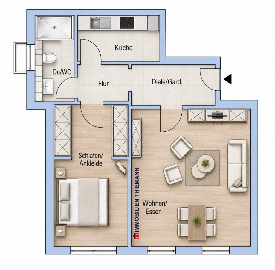 (21) Der Wohnungsgrundriss im Detail Erdgeschosswohnung Bottrop / Stadtmitte