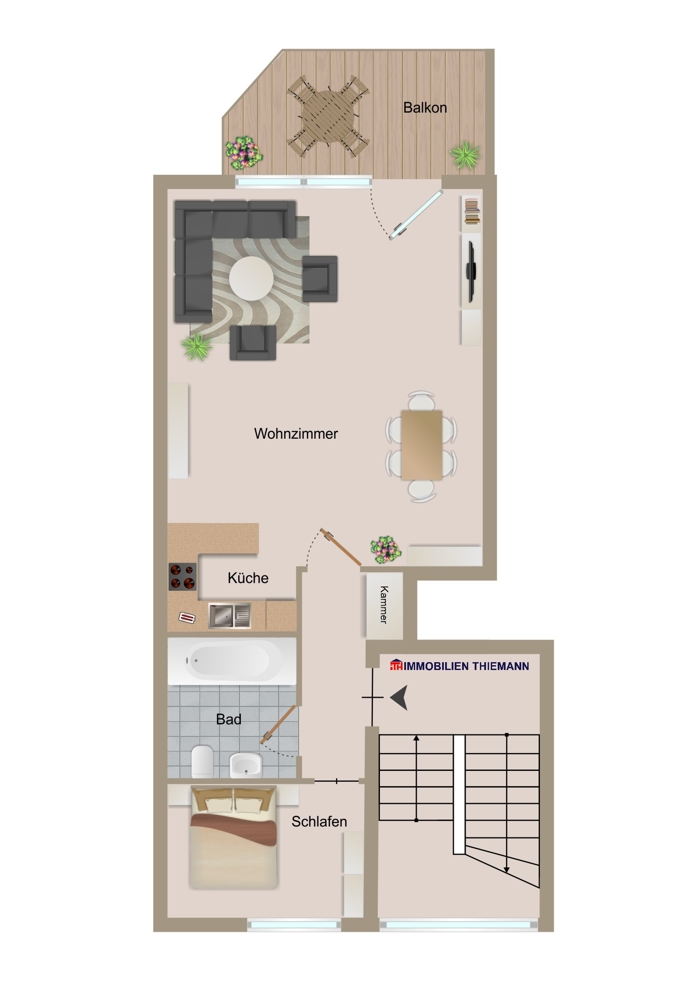 Der Wohnungsgrundriss im Detail Etagenwohnung Bottrop / Stadtmitte