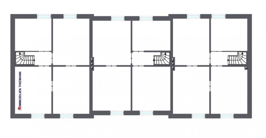 (21) Der Etagengrundriss im Obergeschoss Mehrfamilienhaus Bottrop / Ebel