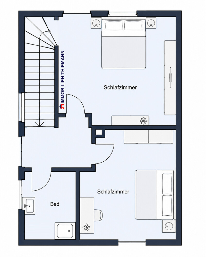 (31) Der Hausgrundriss im Obergeschoss Reihenendhaus Bottrop / Batenbrock