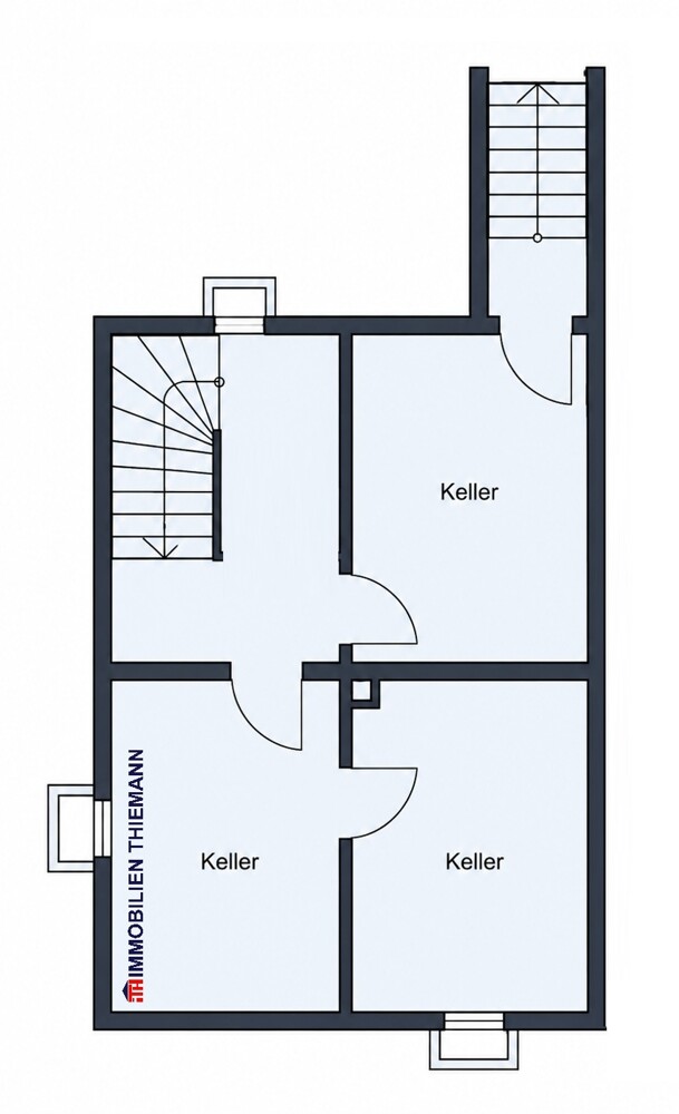 (29) Der Hausgrundriss im Kellergeschoss Reihenendhaus Bottrop / Batenbrock