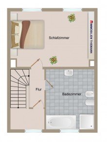 (35) Der Hausgrundriss im Obergeschoss iTH:  *Platz f�r Ihr Familiengl�ck* - Einfamilienhaus mit  131 m� Fl�che und Garten